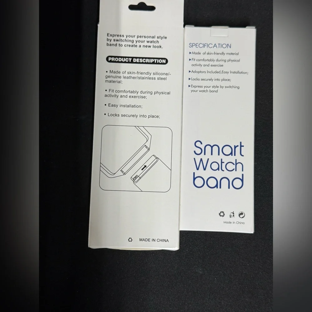 NEW 2PC Magnetic Classic Smart Watch Band & Face Cover- Space Grey and Pink 40mm